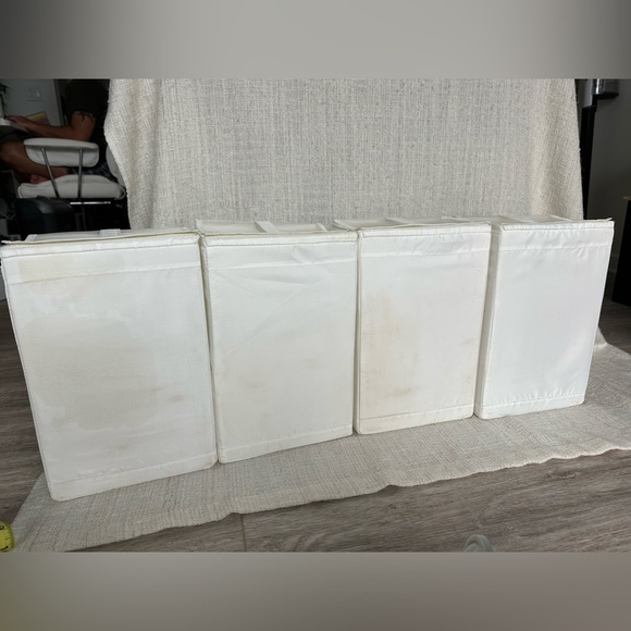 Set of 4 White Storage Bins collapsible lightweight - Picture 6 of 9